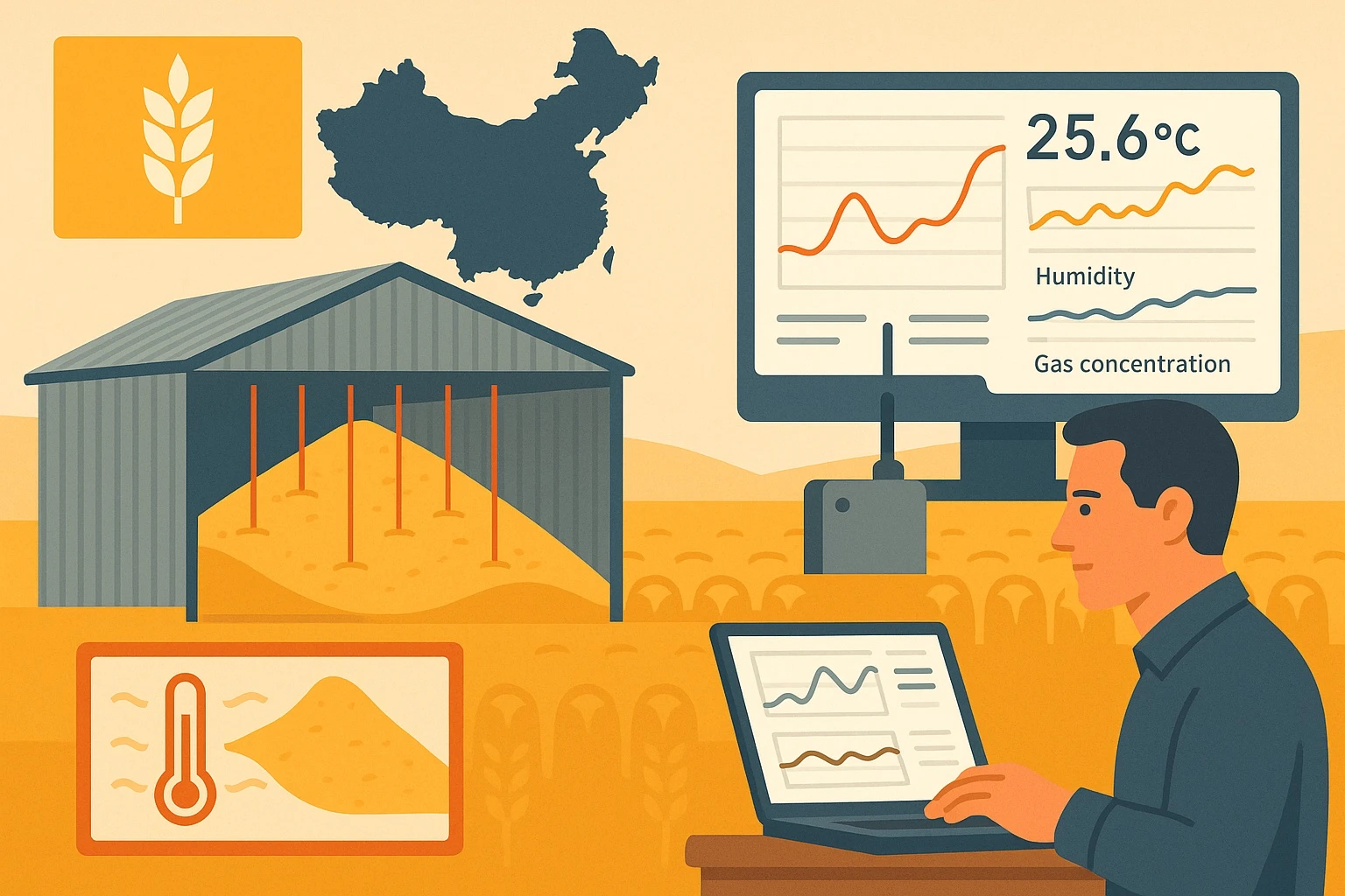 Temperature measurement of grain conditions Temperature measurement of grain conditions
